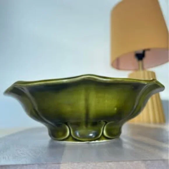 8” Vintage McCoy Pottery Bowl Candy Dish – Olive Green Glaze - Picture 4 of 5
